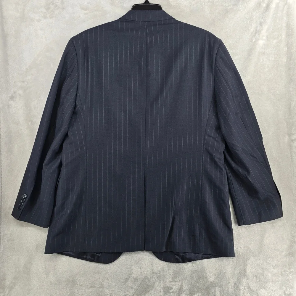 Brooks‎ Brothers 346 Mens 45R Navy Blue Pinstripe Stretch Wool Blend Blazer